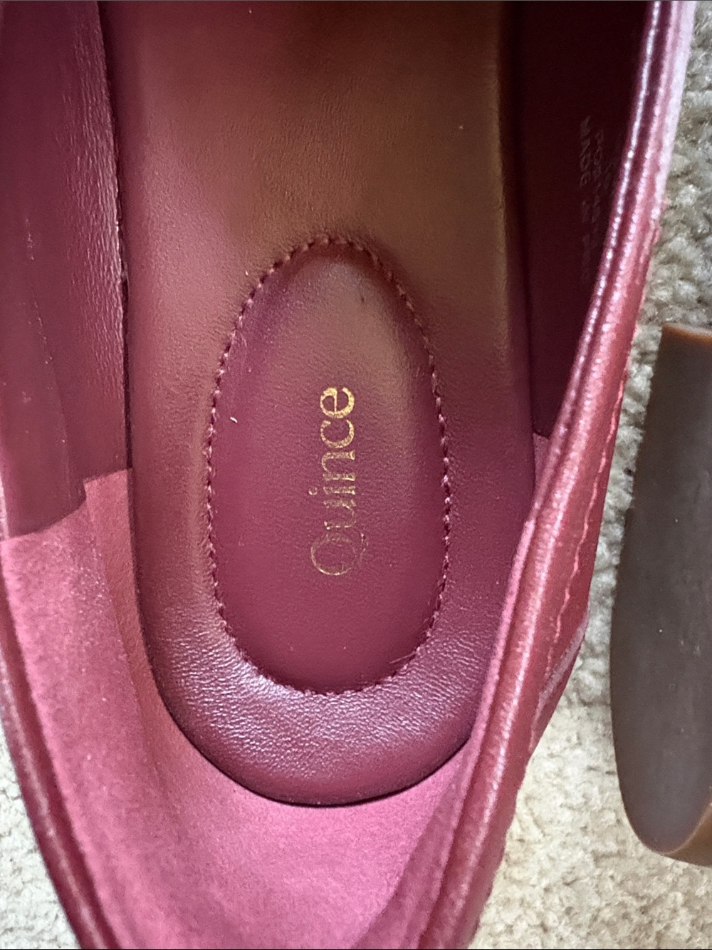 Quince Women's Burgundy Bow Loafers - Picture 2 of 13